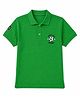 HRIT Cotton Knit Half Sleeves Football Embroidered Polo Tee - Green