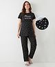 Bella Mama Woven Cotton Short Sleeve Nursing Night suit Black
