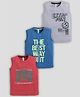 giniekids Cotton Knit Pack Of 3 Sleeveless Typography Printed Tees - Grey Blue & Rust