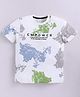 giniekids Cotton Knit Half Sleeves Empower Text & Abstract Printed Tee - Off White & Green