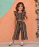 The Magic Wand Cambric Woven Sleeveless Striped Coordinating Top & Pants Set - Multi Colour
