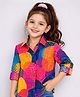 PinkChick Cotton Woven Full Sleeves Abstract Printed Shirt - Multi Colour