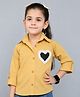 PinkChick Cotton Woven Full Sleeves Heart Applique Detailed Shirt - Mustard