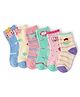 Ziory Cotton Knit Pack Of 6 Striped & Animal Designed Socks - Multi Colour