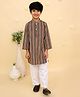The Mom Store Cotton Woven Full Sleeves Abstract Printed Kurta & Pyjama Set - Black