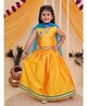 The Mom Store Silk Woven Sleeveless Mor Pankh Embroidered Lehenga Choli  Set With Dupatta - Yellow