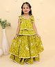 The Mom Store Cotton Woven Sleeveless Floral Printed Lehenga & Choli Set - Green