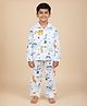 The Mom Store Cotton Knit Full Sleeves Dinosaur Printed Coordinating Shirt & Pajama Night Suit - Multi Colour