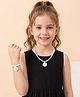 Ziory Floral Applique Detailed Pearl Embellshed Jewellery Set - White