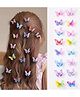 Ziory Set Of 16 Butterfly Applique Detailed Alligator Hair Clips - Multi Colour