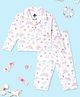 The Mom Store Cotton Knit Full Sleeves Rainbow Printed Coordinating Shirt & Pajama Night Suit - White
