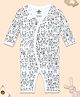 The Mom Store Cotton Knit Full Sleeves Animal Printed Romper - White