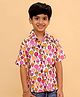 The Mom Store Cotton Woven Half Sleeves Hot Air Balloon Printed Shirt - Multi Colour