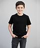 BRATMA Cotton Knit Half Sleeves Solid Tee - Black
