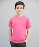 BRATMA Cotton Knit Half Sleeves Solid Tee - Pink