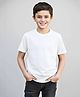 BRATMA Cotton Knit Half Sleeves Solid Tee - White