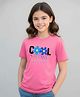 BRATMA Cotton Knit Half Sleeves Floral & Cool Text Printed Tee - Pink
