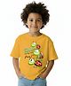 BRATMA Cotton Knit Half Sleeves Turtle Printed Tee - Mustard