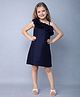 PinkChick Cotton Woven Sleeveless Frill Detailed Dress - Navy Blue