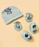 Ben Benny Interlock Knit Cap, Mittens & Booties with Koala Print Light Grey - Diameter 14.5 cm