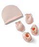 Ben Benny Interlock Knit Solid Cap, Mitten & Booties Peach - Diameter 14 cm