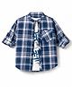 Dapper Dudes Woven Full Sleeves Tartan Checked Shirt with Attached T-Shirt - Blue