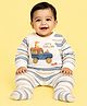 CANDY HOUSE Knitted Knit Full Sleeves Striped & Animals Printed Romper - White