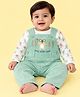 CANDY HOUSE Knitted Knit Full Sleeves Animals Printed Tee With Dungaree - Light Green