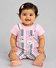 CANDY HOUSE Knitted Knit Mummy Is My Bestie Text Embroidered Dungaree With Half Sleeves Tee - Multi Colour