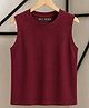 BLUSHES 100% Cotton Knit Sleeveless Solid Tee - Maroon