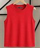 BLUSHES 100% Cotton Knit Sleeveless Solid Tee - Red