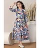 Fashion Dream Cotton Blend Woven Three Fourth Sleeves Abstract Printed Dress - Grey