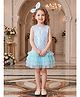 AJ Dezines Woven Sleeveless Sequins Embellished Dress - Sky Blue
