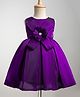 Blabber Sleeveless Stone Embellished Floral Applique Detailed Knee Length Pleated Dress - Purple
