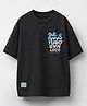 ALAN JONES Cotton Blend Knit Tuboganloco Text Printed Tee - Charcoal