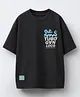 ALAN JONES Cotton Blend Knit Tuboganloco Text Printed Tee - Charcoal
