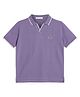 ALAN JONES Cotton Blend Knit  Anchor Embroidered Tee - Purple