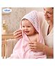 Bubzii Pink Baby Towel Sheet 72 x 72 cm. Cotton Hooded Baby Towel.