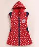 MELONI Knitted Knit Half Sleeves Stars Printed Hooded Dress - Red