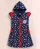 MELONI Knitted Knit Half Sleeves Stars Printed Hooded Dress - Blue