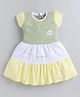 MELONI Knitted Knit Half Sleeves Colour Blocked & Star Printed Dress - Green