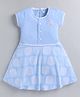 MELONI Knitted Knit Half Sleeves Floral Applique Detailed Dress - Sky Blue