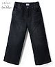 Arias Boys Cotton Woven Full Length Baggy fit Washed Jeans With Cut & sew - Navy Blue