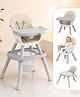 Bonfino Bliss Pro 6-in 1 High Chair with Storage Basket - Beige| Study Table & Chair, Small Dinning Chair, Toddler Chair, Booster Chair, Gaming Table|Adjustable Height| Removable Feeding Tray