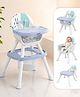 Bonfino Bliss Pro 6-in-1 High Chair with Storage Basket - Light Blue| Study Table & Chair, Small Dinning Chair, Toddler Chair, Booster Chair, Gaming Table|Adjustable Height| Removable Feeding Tray