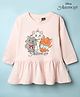 CUCUMBER Sinker Knit Full Sleeves Frock With The Aristocats Graphic - Light Peach