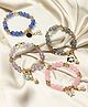 TEMPUS STUDIO Pack of 4 Beaded Bracelets for Girls and Women | 4 pcs of Beaded Bracelets with Charms