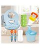 Safe-O-Kid Baby Travel Feeding Combo | 1 Silicone Bib, 1 Fruit Feeder, 1 Spoon & Fork Set with 1 Food Storage Case & 1 Baby Feeding Bottle Cover | BPA-Free Feeding Essentials for Babies  Assorted