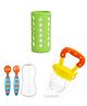 Safe-O-Kid Feeding Travel Combo | 1 Feeding Bottle Cover, 1 Fruit Feeder & 1 Baby Spoon Fork Set | BPA Free Feeding Essentials Kit for Babies & Toddlers - Assorted