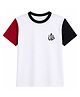 CHILINS 100% Cotton Knit Half Sleeves Box Text Printed Tee - White Red & Black